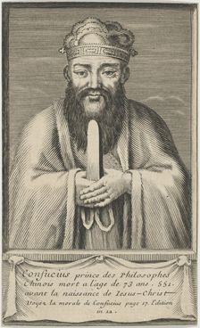 Portrait of the Chinese thinker and social philosopher Confucius, Between 1745 and 1755. Creator: Anonymous