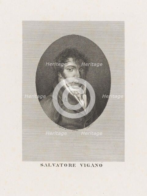 Portrait of the choreographer, composer and dancer Salvatore Viganò (1769-1821), after 1789. Creator: Caporali, Filippo (1794-1848).