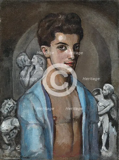 Portrait of the choreographer and ballet dancer Léonide Massine (1896-1979). Artist: Sudeykin, Sergei Yurievich (1882-1946)