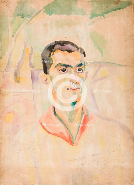 Portrait of the choreographer and ballet dancer Léonide Massine (1896-1979), 1918. Creator: Delaunay, Robert (1885-1941).