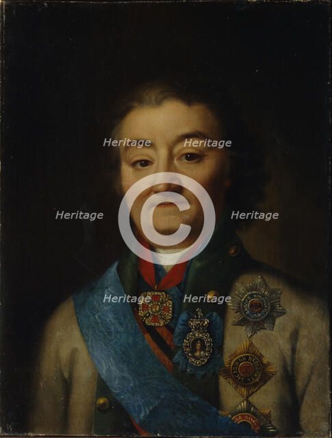 Portrait of the commander-in-chief of the fleet Count Alexey Grigoryevich Orlov of Chesma (1737–1808), Late 18th cent.. Artist: Anonymous  