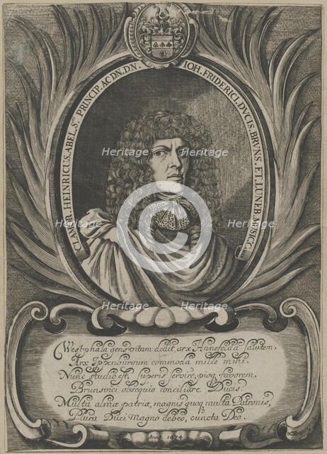 Portrait of the componist and musician Clamor Heinrich Abel (1634-1696), 1674. Creator: Serault, Noel (active 1670s).