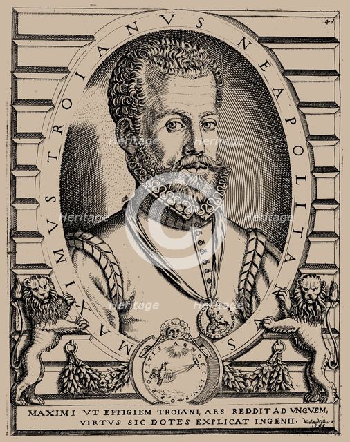 Portrait of the Composer Massimo Troiano, 1568. Creator: Nelli (Nellius), Niccolò (Nicolaus) (active 1545-1575).