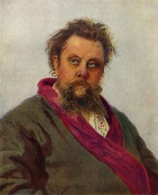 Portrait of the Composer Modest Petrovich Mussorgsky 1881, (1965). Creator: Il'ya Repin