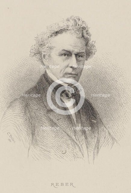 Portrait of the composer Napoléon-Henri Reber (1807-1880), 1867. Creator: Deblois, Charles Alphonse (1822-1883).
