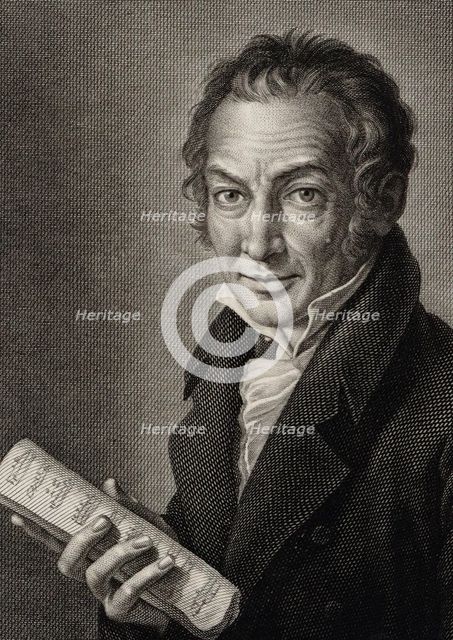 Portrait of the Composer Nicola Antonio Zingarelli (1752-1837), 1816. Creator: Morghen, Guglielmo (1758-1833).