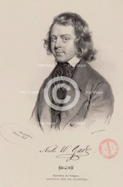 Portrait of the composer Niels Wilhelm Gade (1817-1890), 1844.