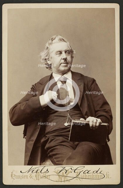 Portrait of the composer Niels Wilhelm Gade (1817-1890), c. 1870. Creator: Photo studio Hansen & Weller.