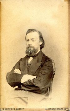 Portrait of the composer Nikolai Ivanovich Zaremba. Creator: Photo studio Y. Steinberg
