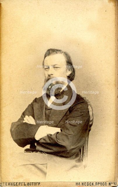 Portrait of the composer Nikolai Ivanovich Zaremba. Creator: Photo studio Y. Steinberg.
