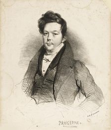 Portrait of the composer Auguste-Mathieu Panseron (1796-1859), 1832. Creator: Devéria, Achille (1800-1857)
