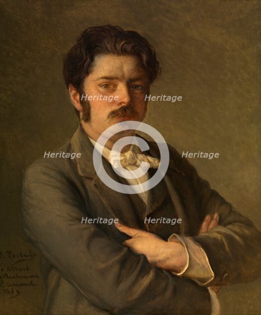 Portrait of the composer Albert de Vleeshouwer (1863-1913), 1889. Creator: Jean Francois Portaels.