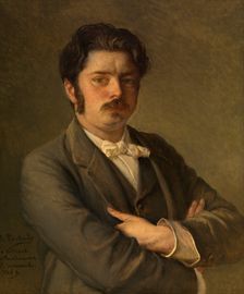 Portrait of the composer Albert de Vleeshouwer (1863-1913), 1889. Creator: Jean Francois Portaels