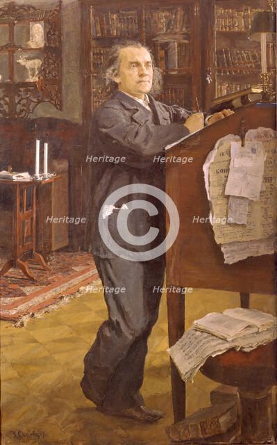 Portrait of the composer Alexander Serov (1820-1871), 1889. Artist: Serov, Valentin Alexandrovich (1865-1911)