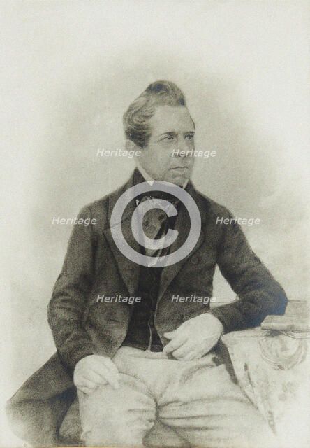 Portrait of the composer and violinist Franz Berwald (1796-1868), 1852. Creator: Anonymous.