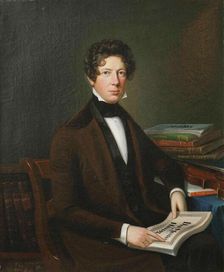 Portrait of the composer and violinist Fredrik Pacius (1809-1891), 1848. Creator: Lindh, Johan Erik (1793-1865)