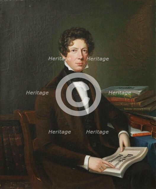 Portrait of the composer and violinist Fredrik Pacius (1809-1891), 1848. Creator: Lindh, Johan Erik (1793-1865).