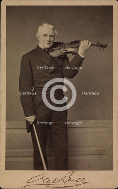 Portrait of the composer and violinist Ole Bull (1810-1880). Creator: Hanfstaengl, Franz (1804-1877).
