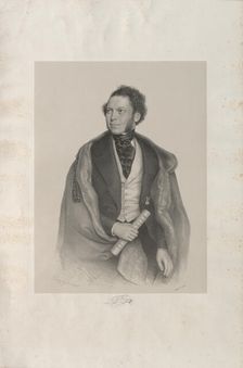 Portrait of the composer and conductor Gottfried von Preyer (1807-1901), 1845. Creator: Prinzhofer, August (1817-1885)