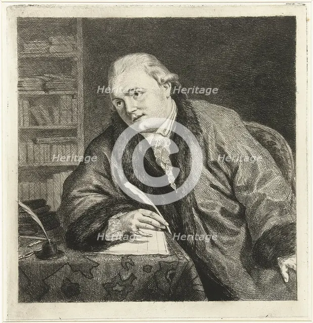 Portrait of the Composer and Etcher Johan Antoni Kauclitz Colizzi (1742-1808), 1780s. Artist: Coclers, Louis-Bernard (1741-1817)