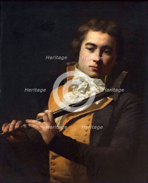 Portrait of the composer and flautist François Devienne (1759-1803), ca 1792. Creator: David, Jacques Louis (1748-1825).