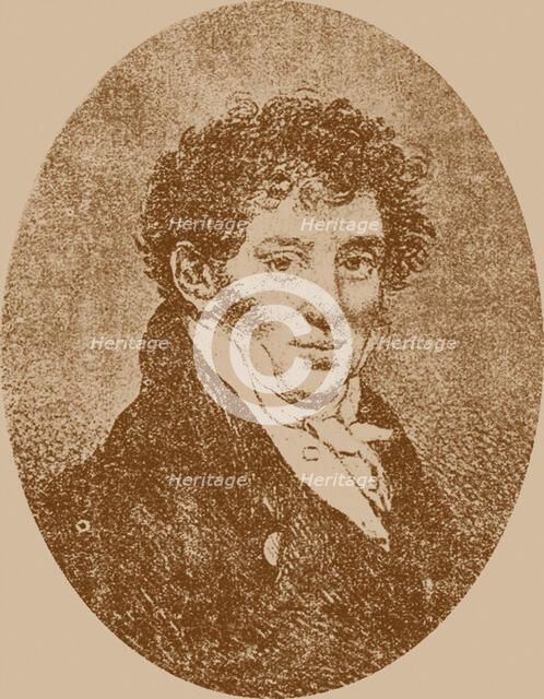 Portrait of the composer and guitarist Andrei Osipovich Sychra (1773-1850), 1817. Creator: Sokolov, Pyotr Fyodorovich (1791-1848).