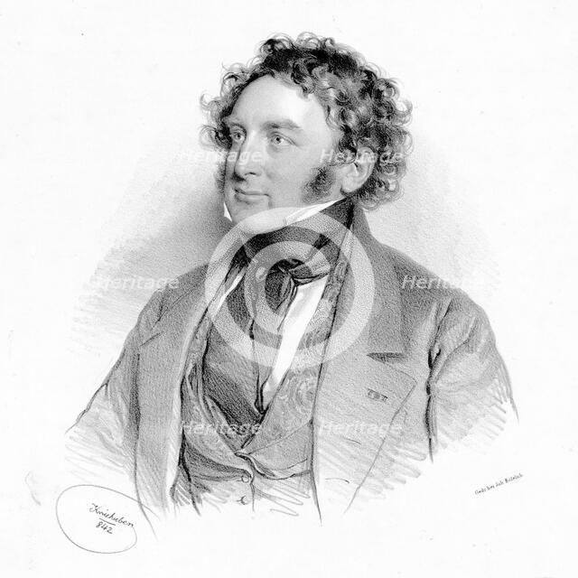 Portrait of the composer and harpist Nicolas-Charles Bochsa (1789-1856), 1842. Creator: Kriehuber, Josef (1800-1876).