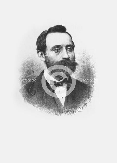 Portrait of the composer and harpist Johann Dubez (1828-1891), 1875. Creator: Eigner, Ignaz (1854-1922).