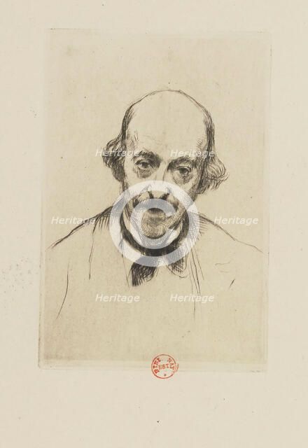 Portrait of the composer and numismatist Henry Cohen (1806-1880), 1878. Creator: Desboutin, Marcellin Gilbert (1823-1902).