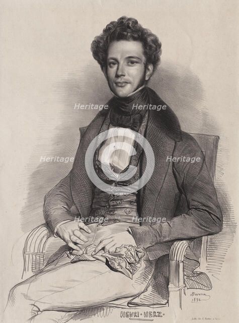 Portrait of the composer and pianist Henri Herz (1803-1888) , 1832. Creator: Devéria, Achille (1800-1857).
