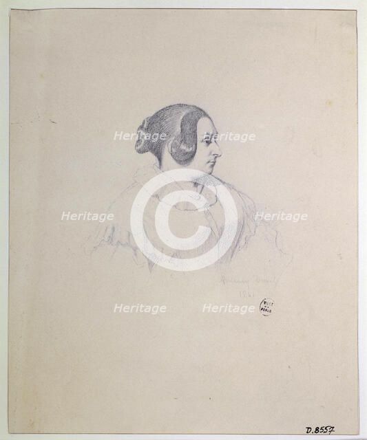 Portrait of the composer and poet Louise Bertin (1805-1877), 1841. Creator: Amaury-Duval, Eugène Emmanuel (1808-1885).