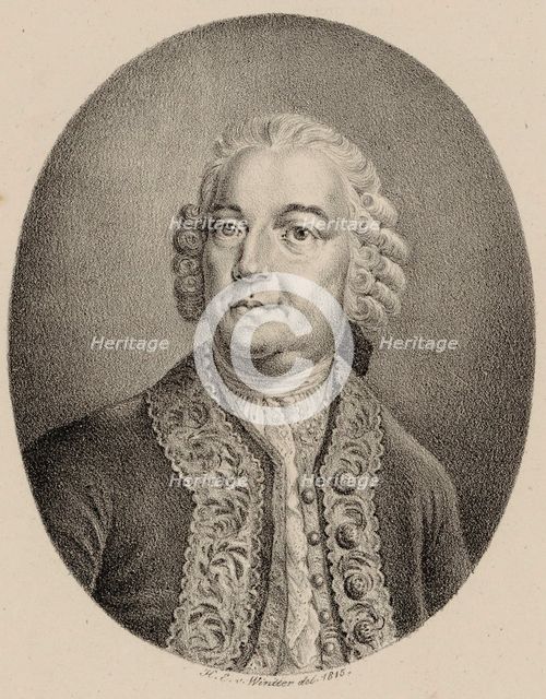 Portrait of the composer and singer Carl Heinrich Graun (1704-1759), 1815.