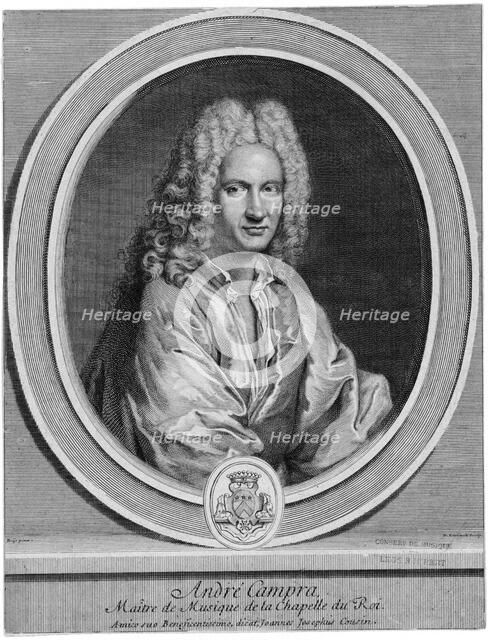 Portrait of the composer André Campra (1660-1744), 1725. Creator: Edelinck, Nicolas-Étienne (1681-1767).