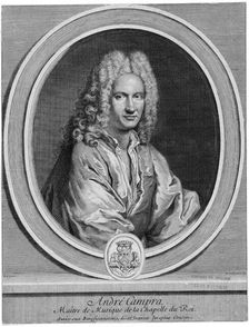 Portrait of the composer André Campra (1660-1744), 1725. Creator: Edelinck, Nicolas-Étienne (1681-1767)