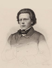 Portrait of the composer Anton Rubinstein (1829-1894), 1850. Creator: Weger, August (1823-1892)