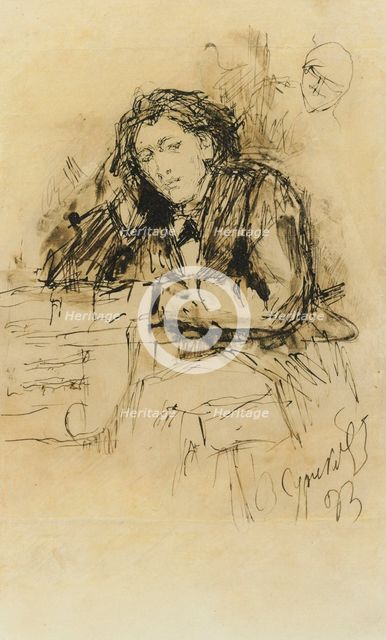 Portrait of the composer Anton Rubinstein (1829-1894), 1893. Creator: Surikov, Vasili Ivanovich (1848-1916).