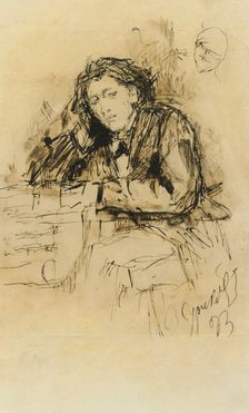 Portrait of the composer Anton Rubinstein (1829-1894), 1893. Creator: Surikov, Vasili Ivanovich (1848-1916)