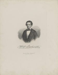 Portrait of the composer Anton Rubinstein (1829-1894), c. 1850. Creator: Anonymous