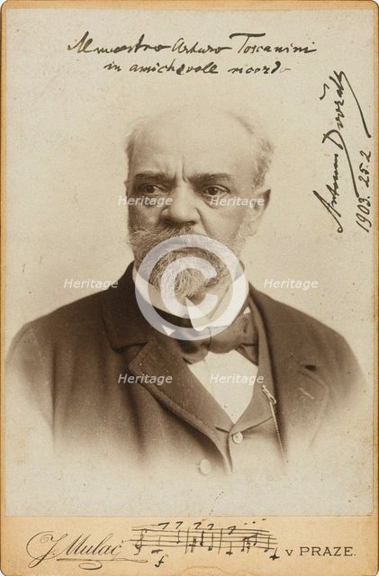 Portrait of the Composer Antonin Dvorak (1841-1904) , c. 1900. Creator: Photo studio J. Mulac, Prague  .