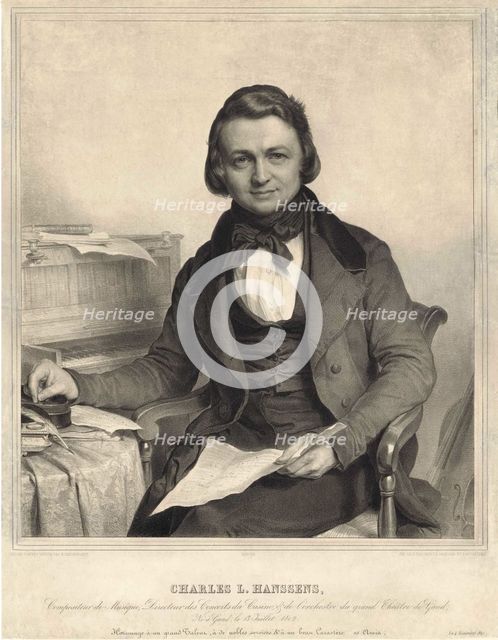 Portrait of the composer Charles-Louis Hanssens (1802-1871), 1840s.
