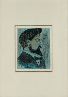 Portrait of the composer Claude Debussy (1862-1918), 1908. Creator: Steinlen, Théophile Alexandre (1859-1923)