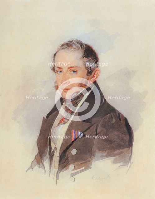 Portrait of the composer Count Matvey Vielgorsky (1794-1866), 1830s. Artist: Sokolov, Pyotr Fyodorovich (1791-1848)
