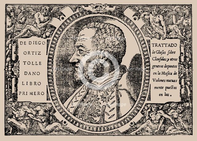 Portrait of the composer Diego Ortiz (1510-1576) From: Delle glosse sopra le cadenze, 1553. Creator: Anonymous.
