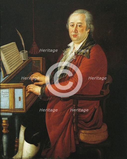 Portrait of the composer Domenico Cimarosa (1749-1801), 1785. Creator: Candido, Francesco Saverio (1768-1807).