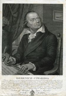 Portrait of the composer Domenico Cimarosa (1749-1801). Creator: Rados, Luigi (1773-1840)
