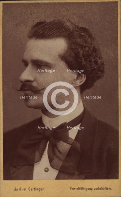 Portrait of the composer Eduard Strauss (1835-1916), 1874. Creator: Photo studio Julius Gertinger, Vienna  .