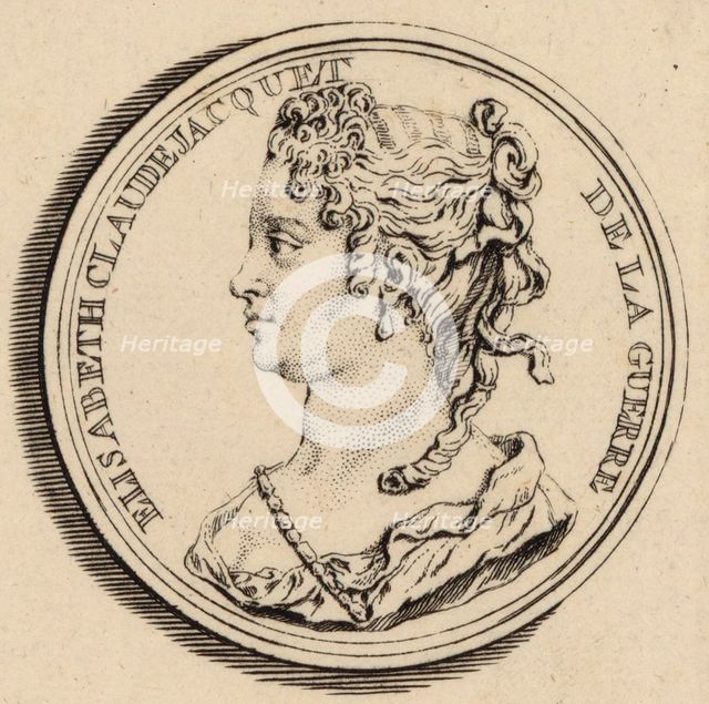 Portrait of the Composer Elisabeth Claude Jacquet de La Guerre (1665-1729). Creator: Crépy, Louis (ca 1680-ca 1750).