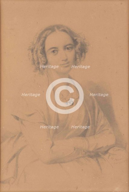 Portrait of the composer Fanny Hensel née Mendelssohn (1805-1847), 1847. Creator: Hensel, Wilhelm (1794-1861).