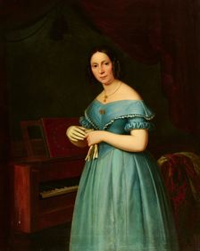 Portrait of the composer Fanny Hensel née Mendelssohn (1805-1847). Creator: Hensel, Wilhelm (1794-1861)