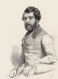 Portrait of the composer Federico Ricci (1809-1877) , 1844. Creator: Alophe, Marie-Alexandre Menut (1812-1883)